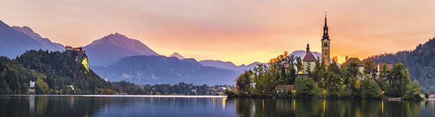 Isla de Bled en el lago Bled, Eslovenia