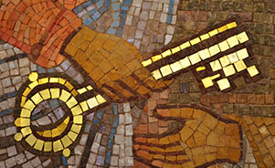 Detalle del mosaico de la cúpula